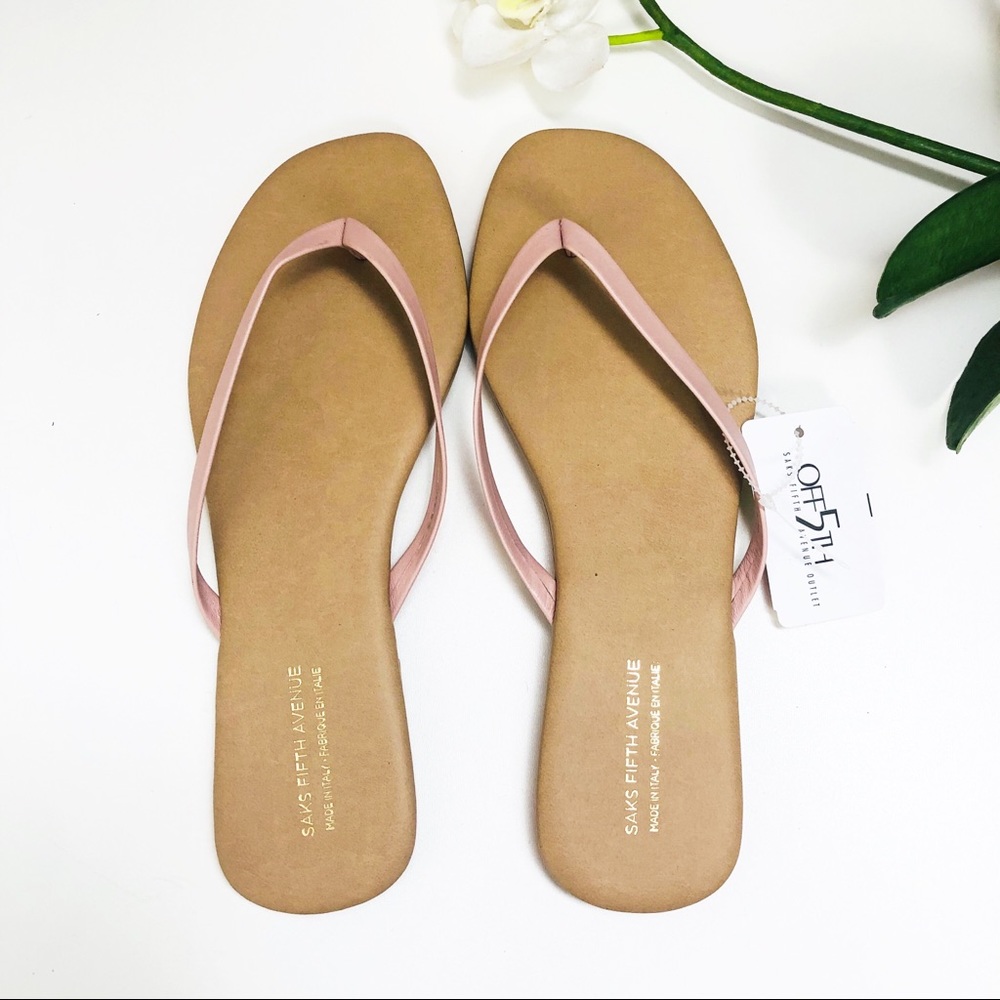 Saks Fifth Avenue Made in Italy Nude Slippers